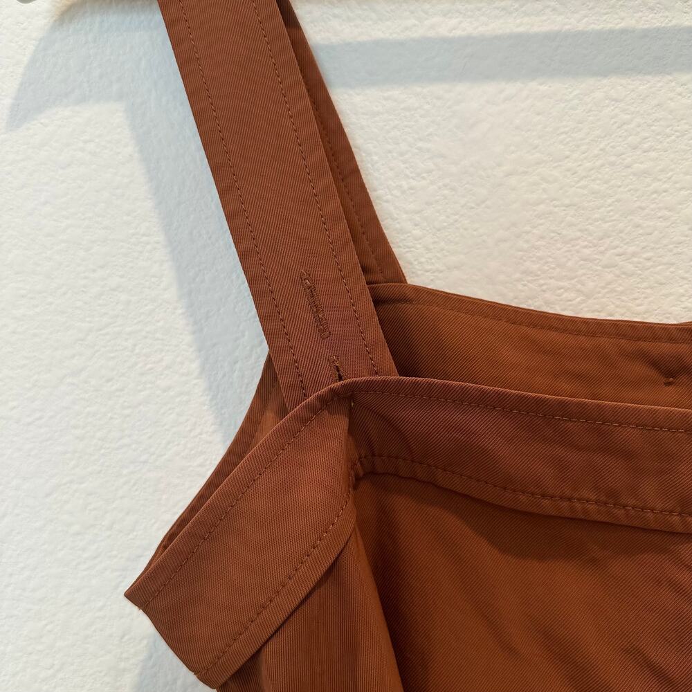 Everlane The Japanese Go Weave Picnic knee-length brown button up self-tie dress - Picture 6 of 8